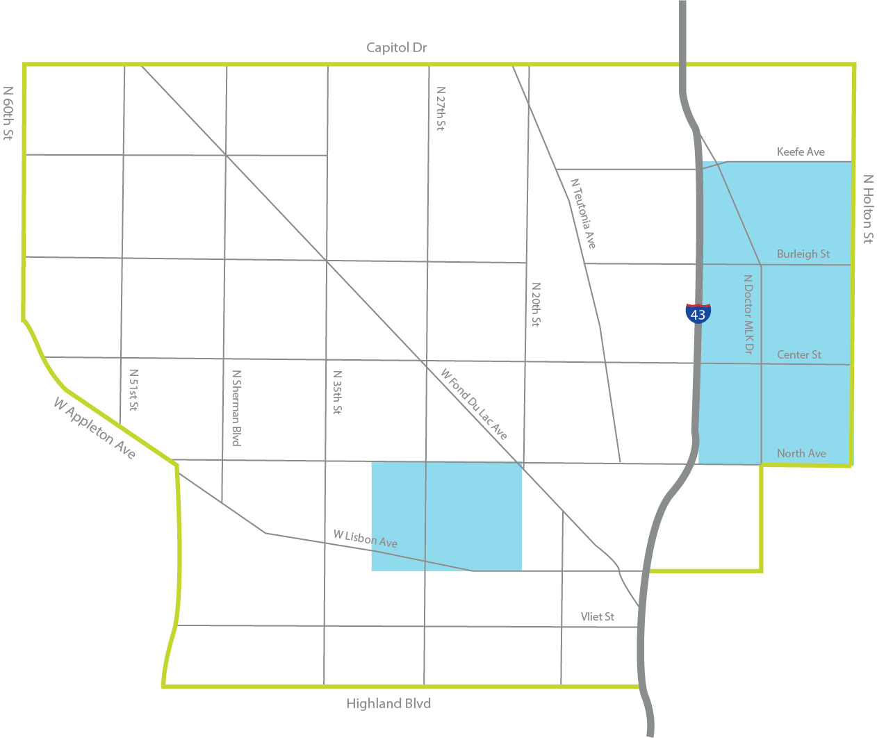 Harambee and Midtown Highlighted Maps